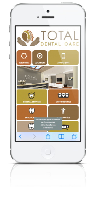 Total Dental Care App Phone Screen