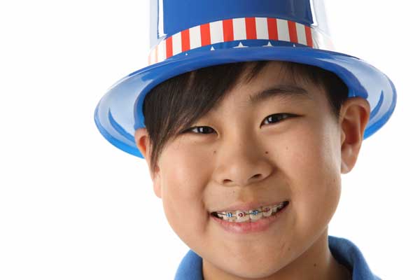Kid with Braces Smiling